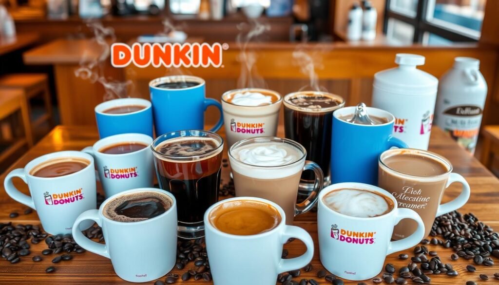 Dunkin Donuts hot coffee selection