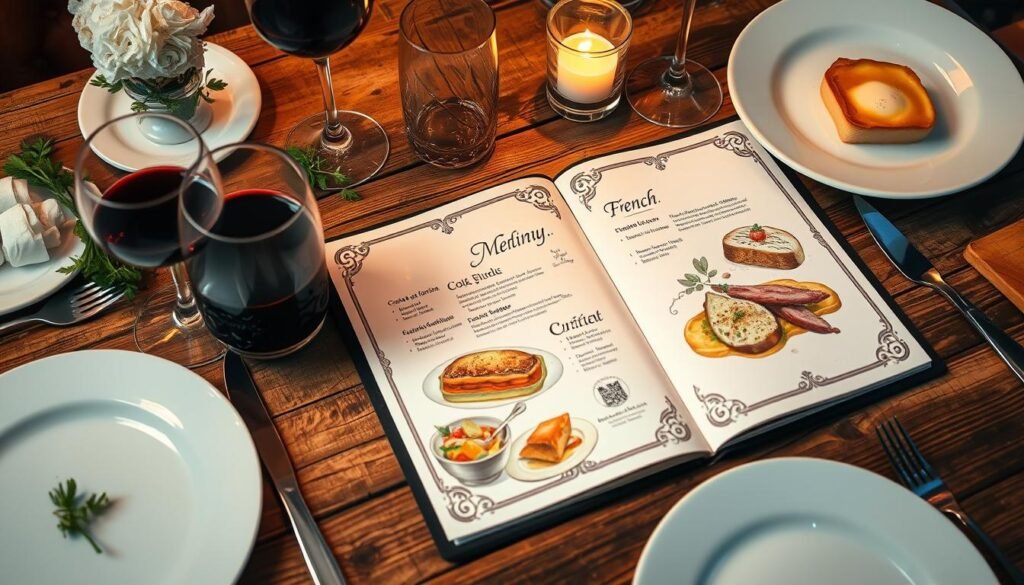French cuisine menu French cuisine menu