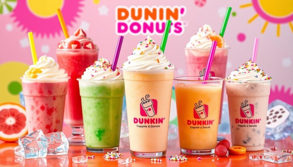 Frozen beverages at Dunkin Donuts